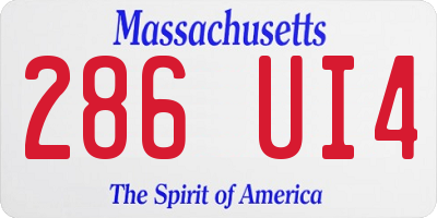 MA license plate 286UI4