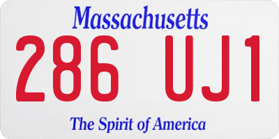 MA license plate 286UJ1