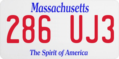 MA license plate 286UJ3