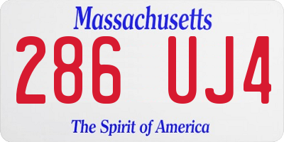 MA license plate 286UJ4