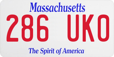MA license plate 286UK0