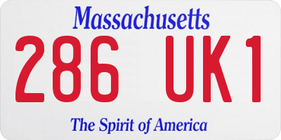 MA license plate 286UK1