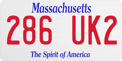 MA license plate 286UK2