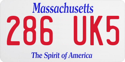 MA license plate 286UK5