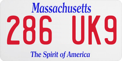 MA license plate 286UK9