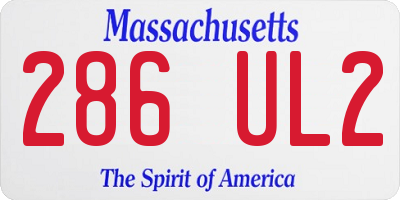 MA license plate 286UL2