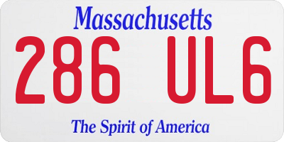 MA license plate 286UL6