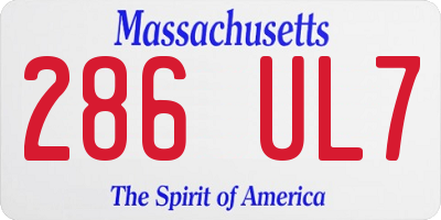 MA license plate 286UL7