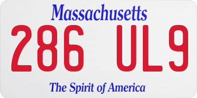 MA license plate 286UL9