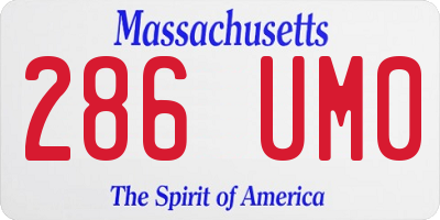 MA license plate 286UM0