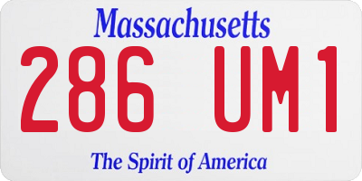 MA license plate 286UM1