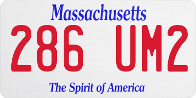 MA license plate 286UM2