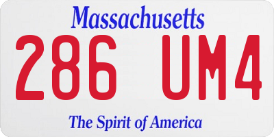 MA license plate 286UM4