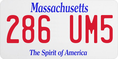 MA license plate 286UM5