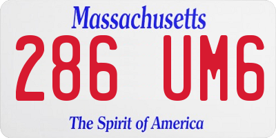 MA license plate 286UM6
