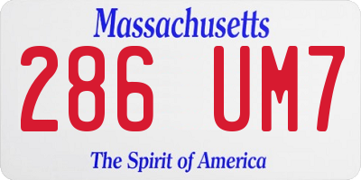 MA license plate 286UM7