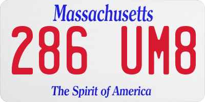 MA license plate 286UM8
