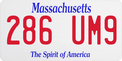 MA license plate 286UM9