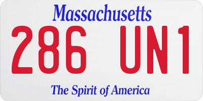 MA license plate 286UN1