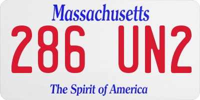 MA license plate 286UN2