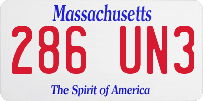 MA license plate 286UN3