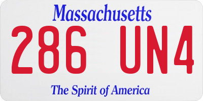 MA license plate 286UN4