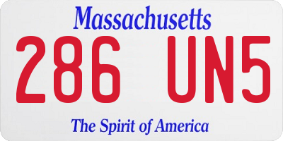 MA license plate 286UN5