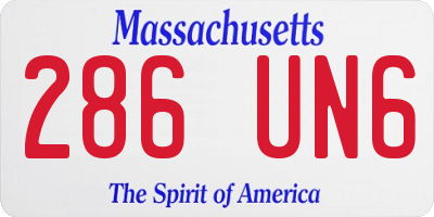 MA license plate 286UN6