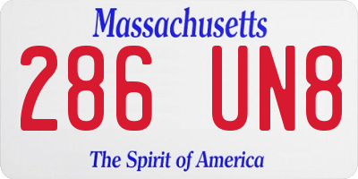 MA license plate 286UN8
