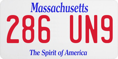 MA license plate 286UN9