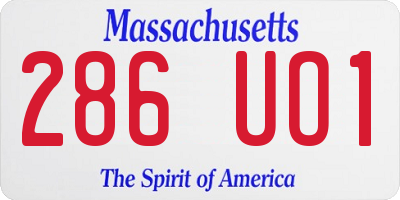 MA license plate 286UO1