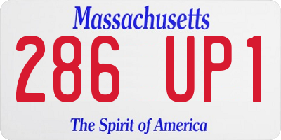 MA license plate 286UP1