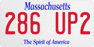 MA license plate 286UP2