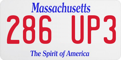 MA license plate 286UP3