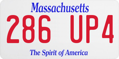 MA license plate 286UP4