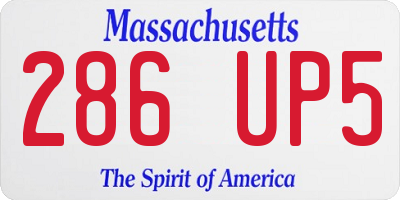 MA license plate 286UP5