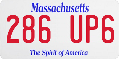 MA license plate 286UP6