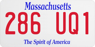 MA license plate 286UQ1