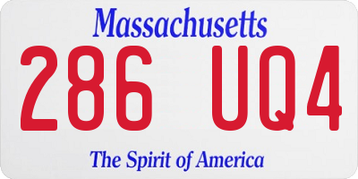 MA license plate 286UQ4