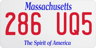 MA license plate 286UQ5