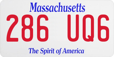 MA license plate 286UQ6