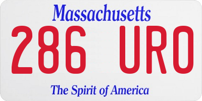 MA license plate 286UR0