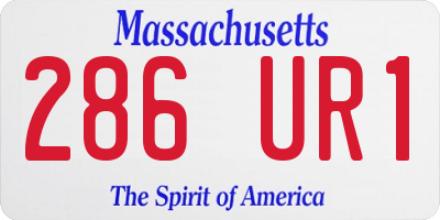 MA license plate 286UR1