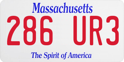 MA license plate 286UR3
