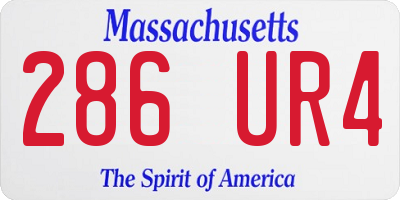 MA license plate 286UR4