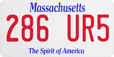 MA license plate 286UR5