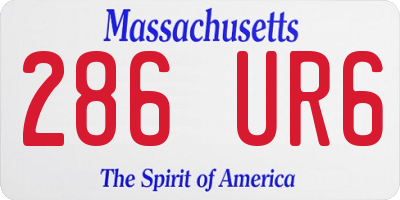 MA license plate 286UR6