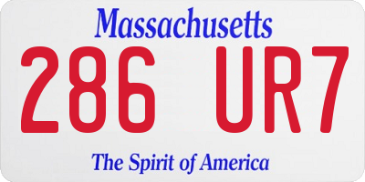 MA license plate 286UR7
