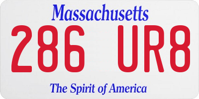 MA license plate 286UR8