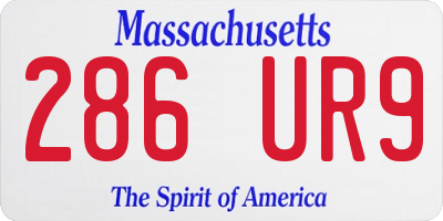 MA license plate 286UR9